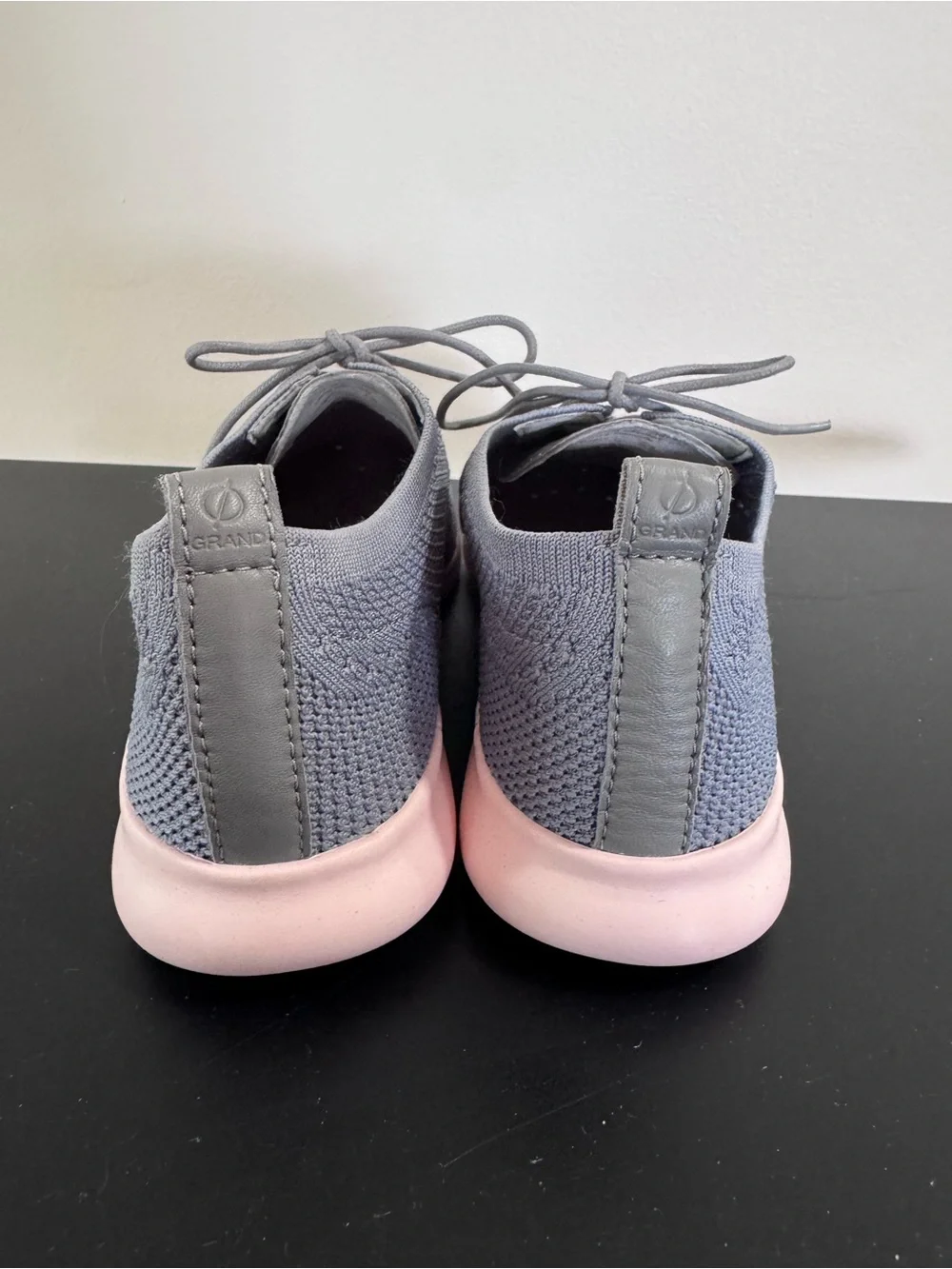 Cole Haan 2.ZERØGRAND Stitchlite Wingtip Oxfords Grey with light Pink Bottoms
